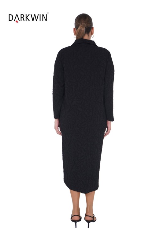 7811 MAYA LONGA ELBİSE SIYAH - 3