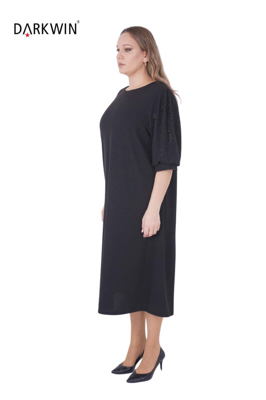 7812 MAYA LONGA ELBİSE SIYAH - MAYA LONGA (1)