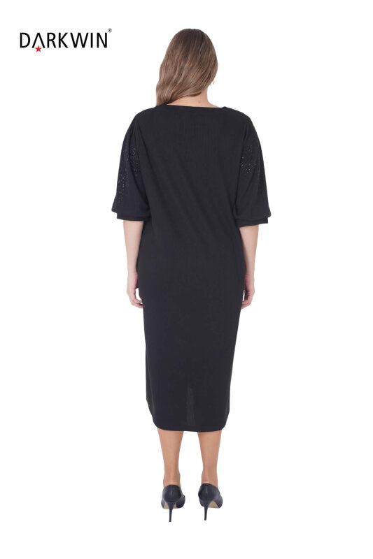 7812 MAYA LONGA ELBİSE SIYAH - 3