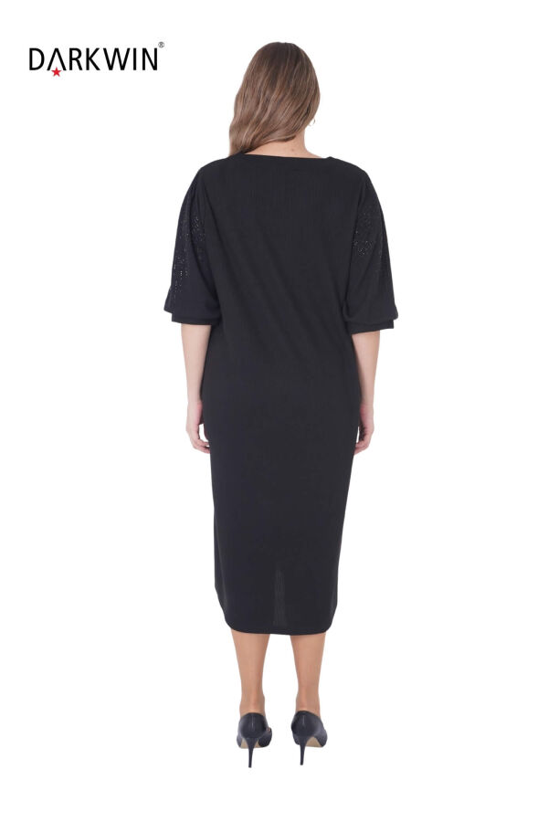 7812 MAYA LONGA ELBİSE SIYAH - 3