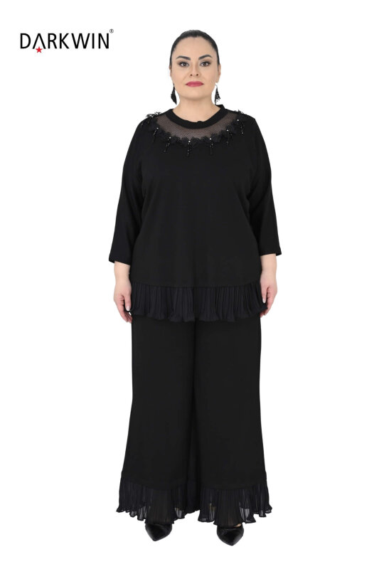 7902-1 DARKWIN BLUZ-PANTOLON SIYAH - DARKWIN