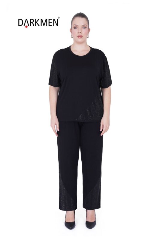 7911-1 DARKWIN BLUZ-PANTOLON SIYAH - DARKWIN