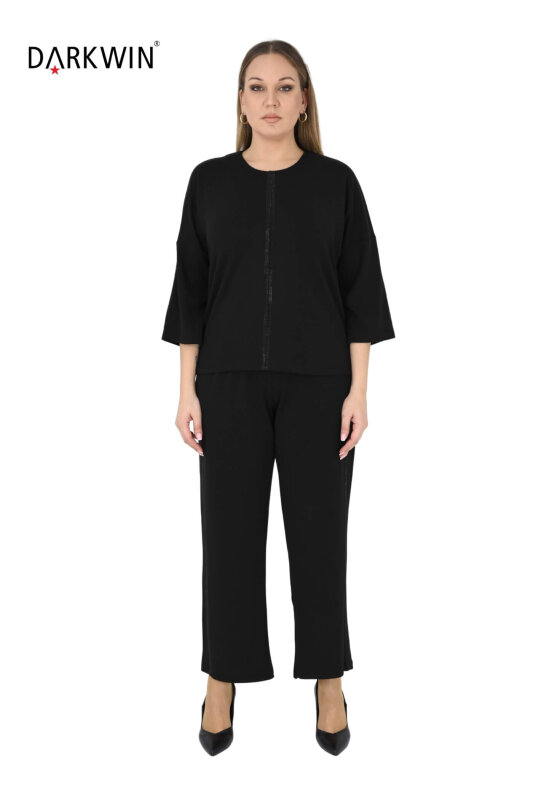7913-1 DARKWIN BLUZ-PANTOLON SIYAH - DARKWIN