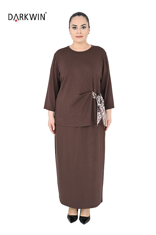 8002-4 DARKWIN BLUZ-PANTOLON KAHVE - DARKWIN