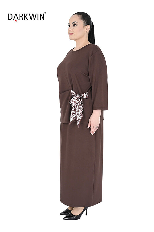 8002-4 DARKWIN BLUZ-PANTOLON KAHVE - DARKWIN (1)