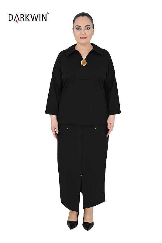 8003-1 DARKWIN BLUZ-PANTOLON SIYAH - DARKWIN