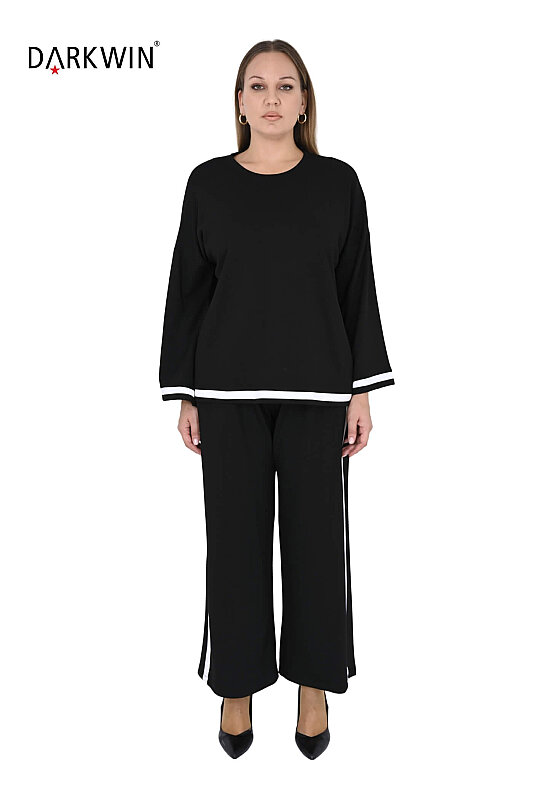 8004-1 DARKWIN BLUZ-PANTOLON SIYAH - DARKWIN