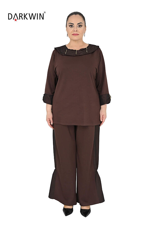 8011-4 DARKWIN BLUZ-PANTOLON KAHVE - 1