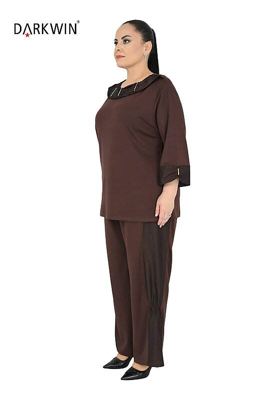 8011-4 DARKWIN BLUZ-PANTOLON KAHVE - DARKWIN (1)