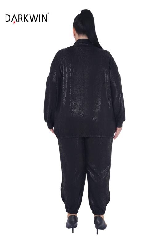 9022 DARKWIN BLUZ-PANTOLON SIYAH - Thumbnail