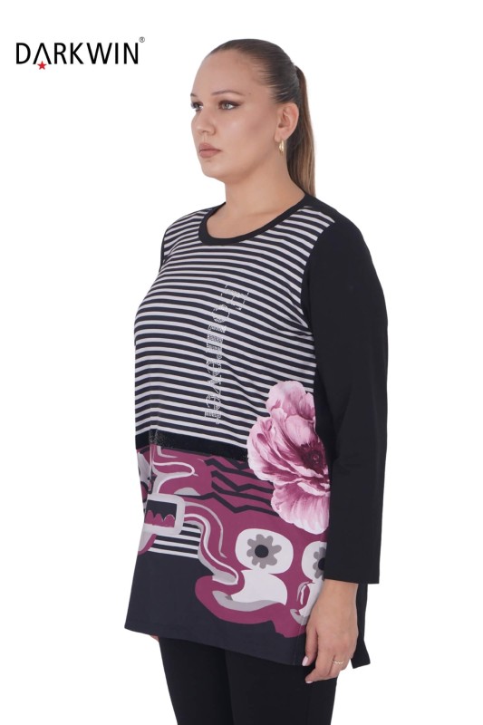 9038 CNG BLUZ STRIPED - Thumbnail
