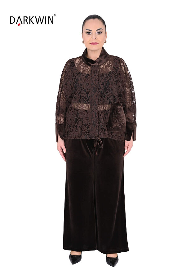9040 CNG BLUZ-PANTOLON KAHVE - 1