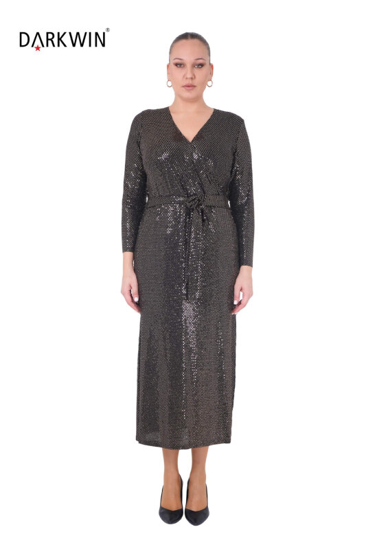 9043 DARKWIN ELBİSE GOLD - DARKWIN