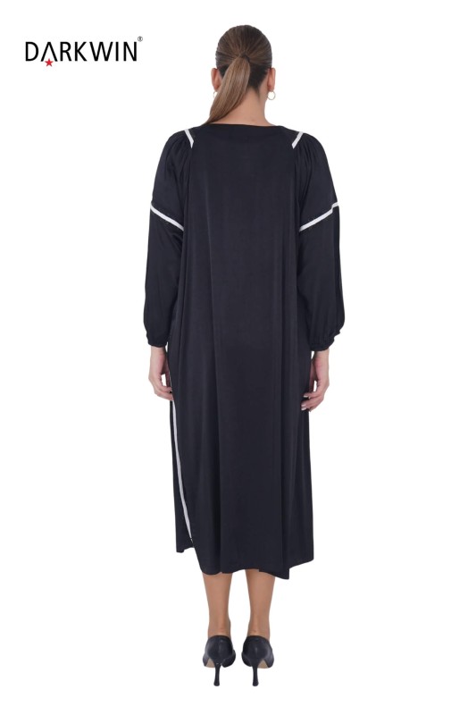 9048 DARKWIN ELBİSE SIYAH - Thumbnail