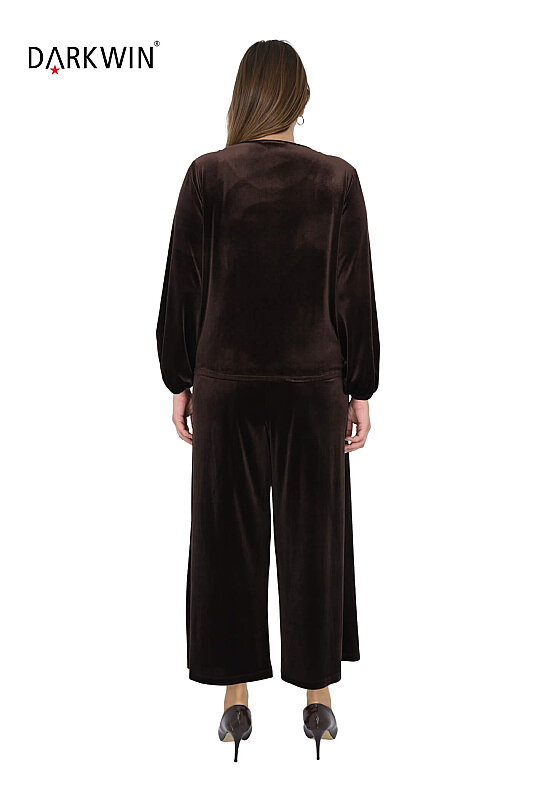 9049 CNG BLUZ-PANTOLON KAHVE - 3