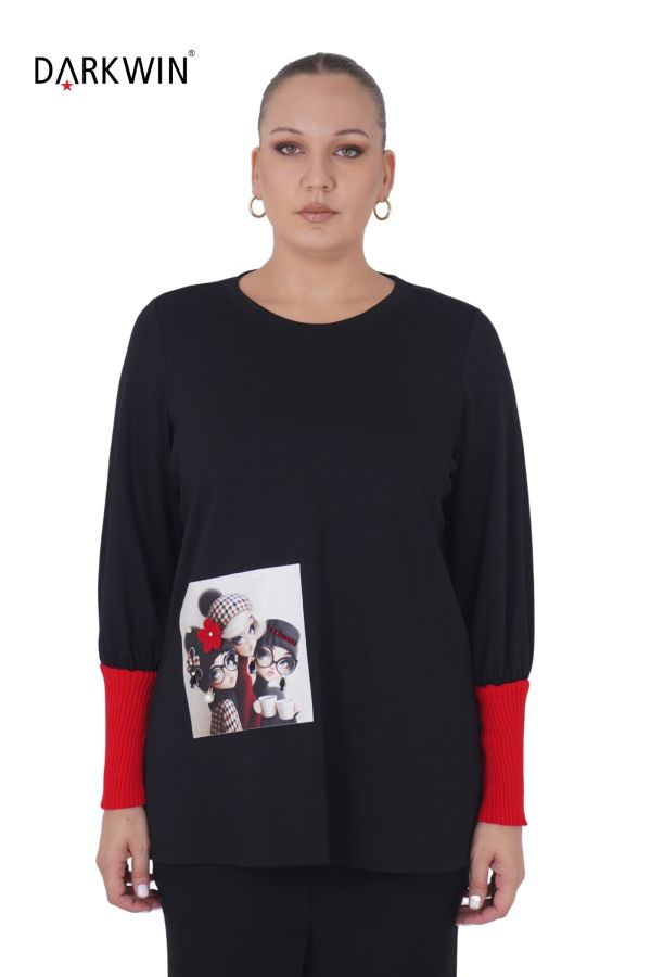 9050 CNG BLUZ BLACK-RED - 1