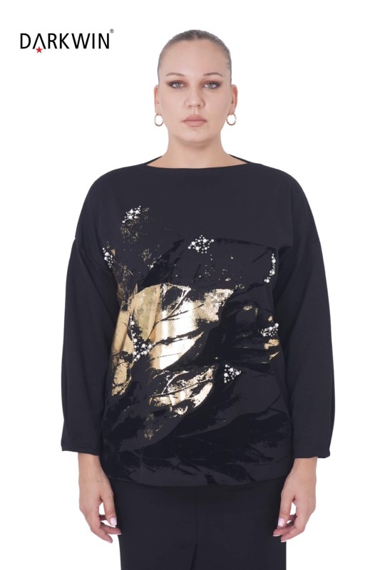 9196 DARKWIN BLUZ SIYAH-GOLD - 1