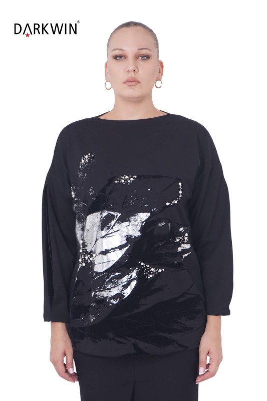 9196 DARKWIN BLUZ SIYAH-GUMUS - DARKWIN