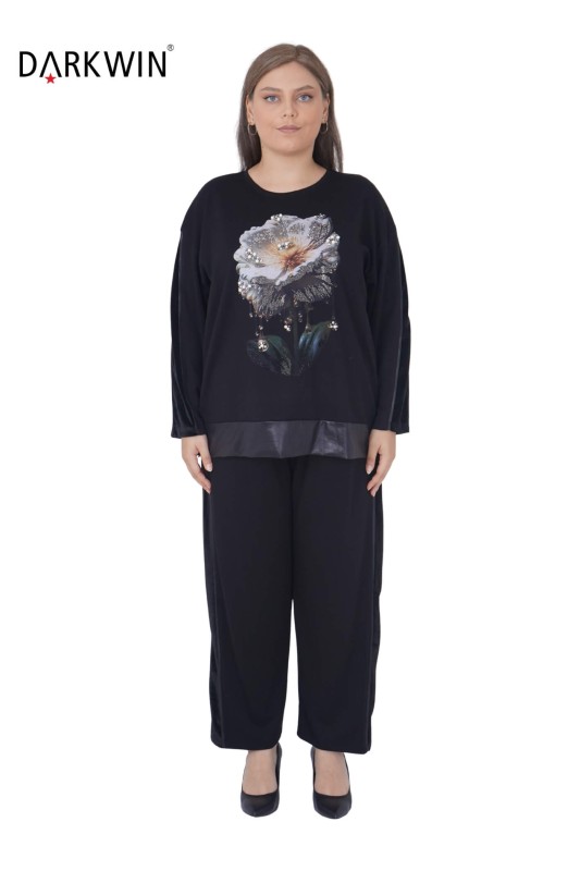 9197 DARKWIN BLUZ-PANTOLON SIYAH - 1