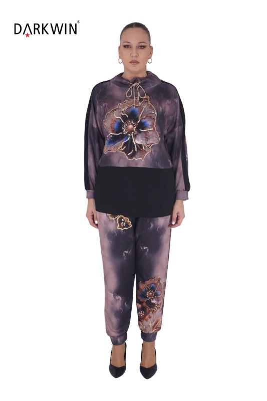 9198 DARKWIN BLUZ-PANTOLON KAHVE - 1