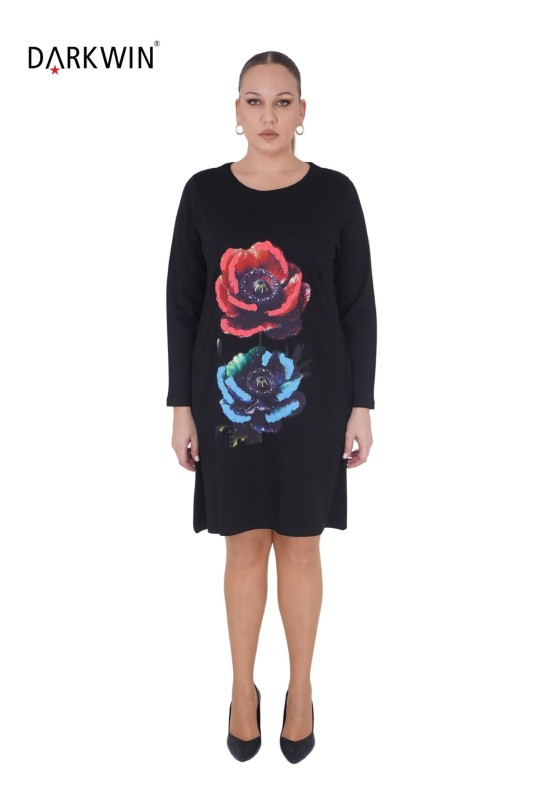 Darkwin - 9288 DARKWIN ELBİSE SIYAH