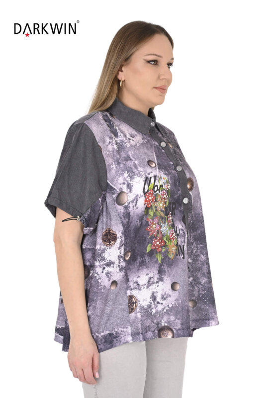 9405 MONICA MAGNI GÖMLEK GRI - MONICA MAGNI (1)