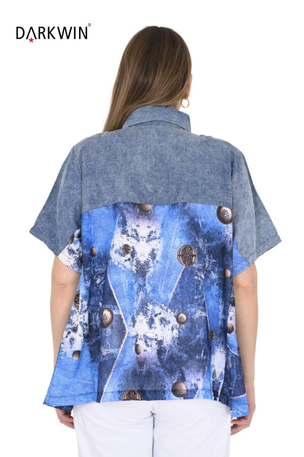 9405 MONICA MAGNI GÖMLEK MAVI - 3