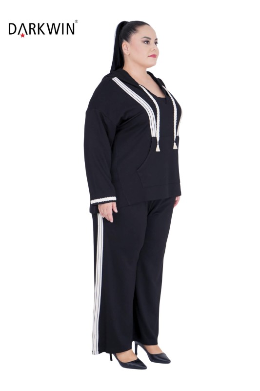 9439 DARKWIN BLUZ-PANTOLON SIYAH - Thumbnail