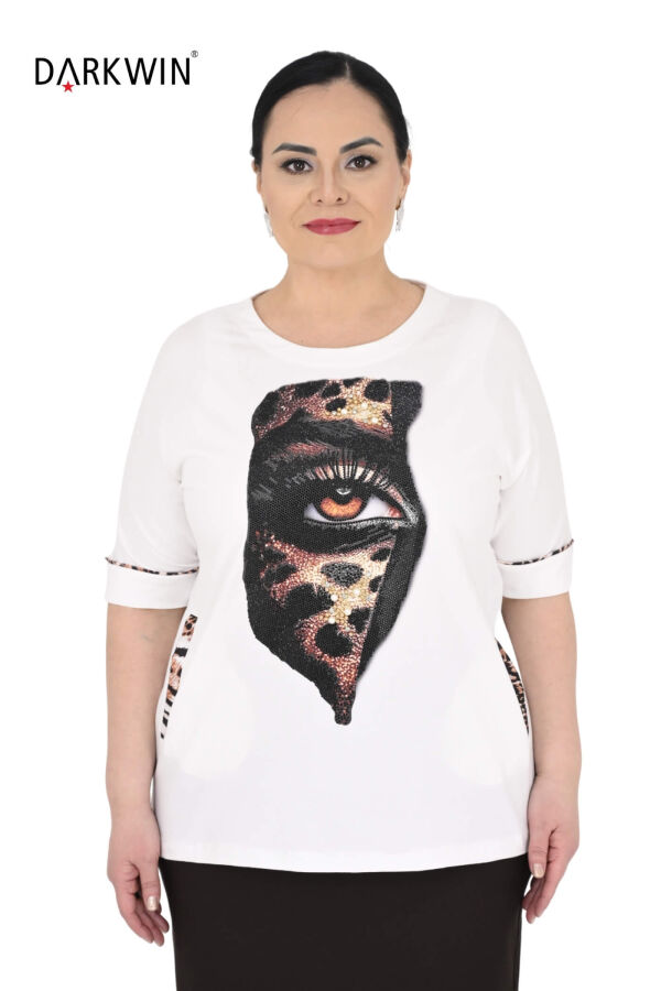 9448 MONICA MAGNI BLUZ EKRU - 1