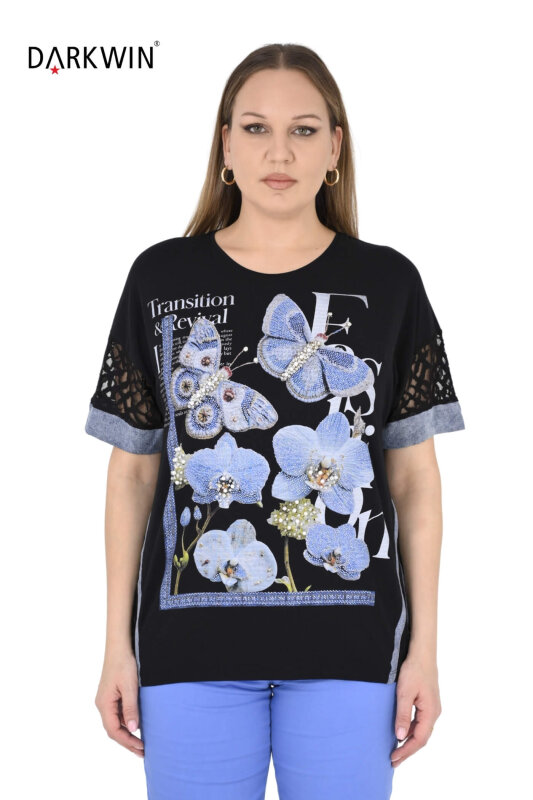 9450 MONICA MAGNI BLUZ SIYAH - MONICA MAGNI