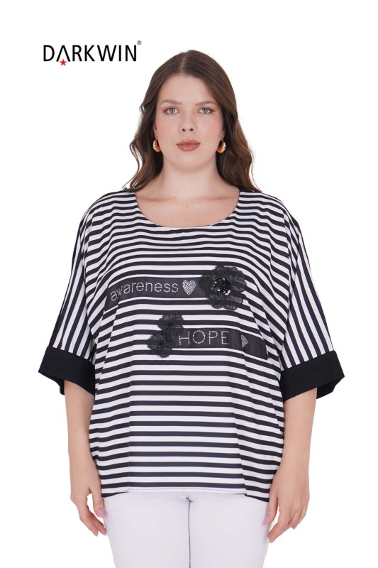 9536 CNG BLUZ STRIPED - Thumbnail