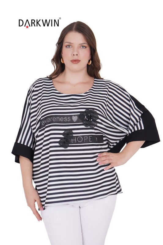 9536 CNG BLUZ STRIPED - Thumbnail
