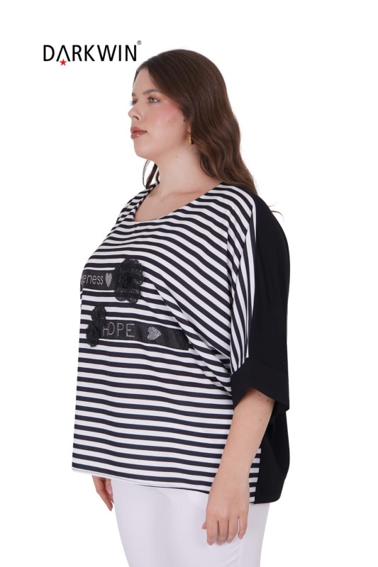 9536 CNG BLUZ STRIPED - Thumbnail