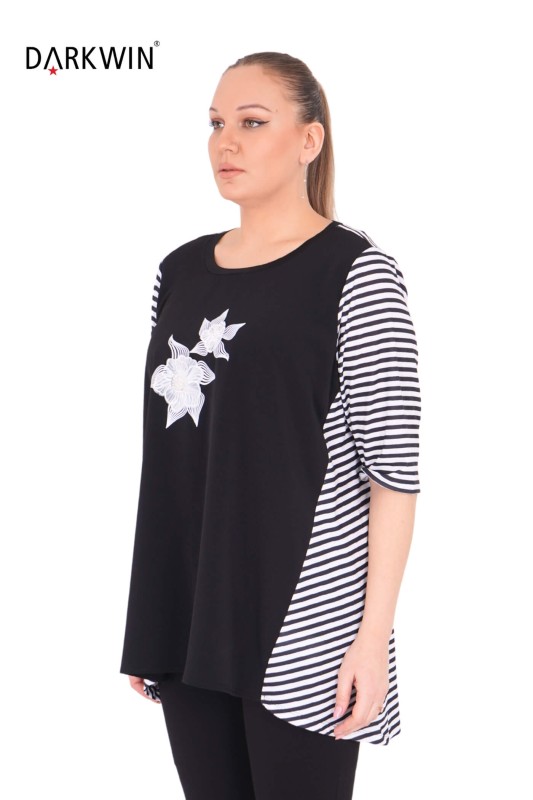 9552 CNG BLUZ STRIPED - Thumbnail