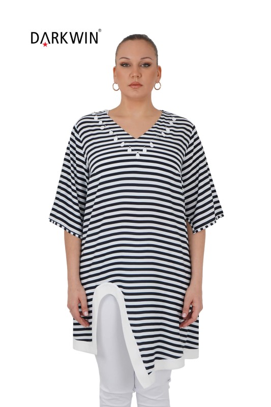 9580 CNG TUNİK STRIPED - Thumbnail