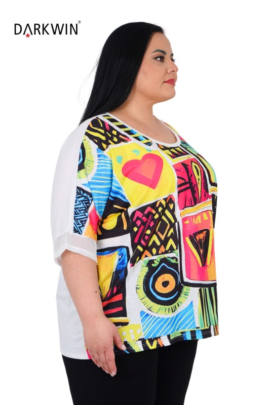 9589 CNG BLUZ PATTERNED - Thumbnail