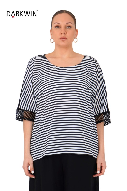 9611 CNG BLUZ STRIPED - Thumbnail