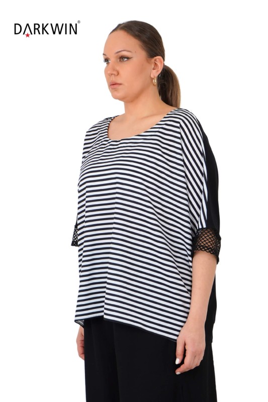 9611 CNG BLUZ STRIPED - Thumbnail