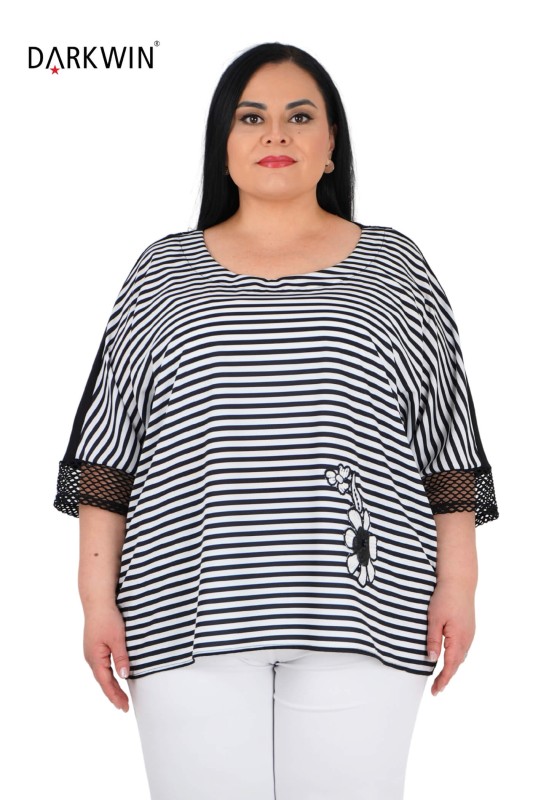 9611 CNG BLUZ STRIPED - Thumbnail