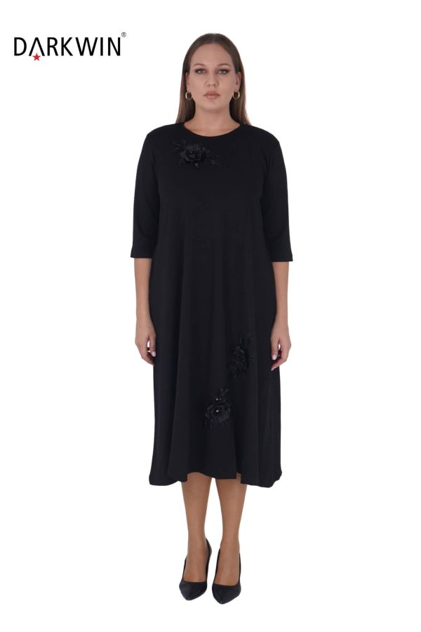 9636 DARKWIN ELBİSE SIYAH - 1