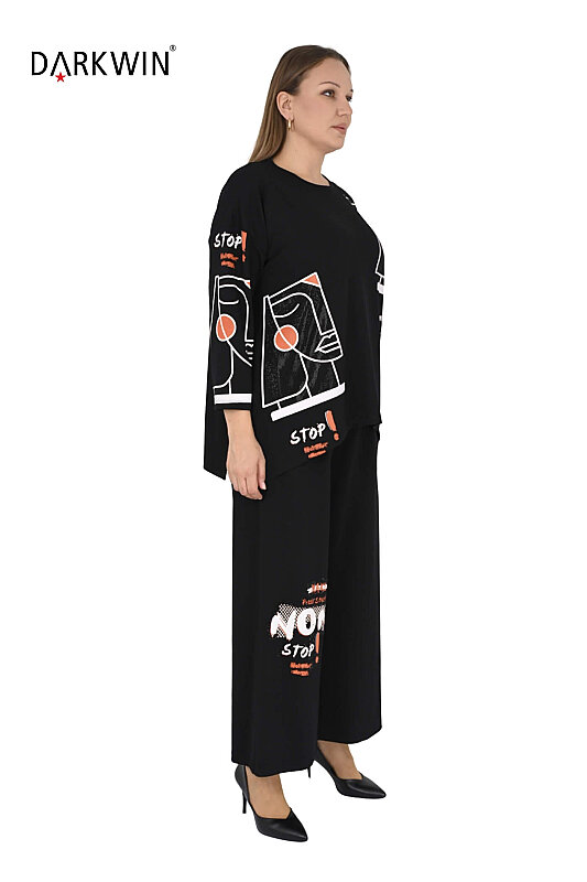 9668 DARKWIN BLUZ-PANTOLON SIYAH - 4