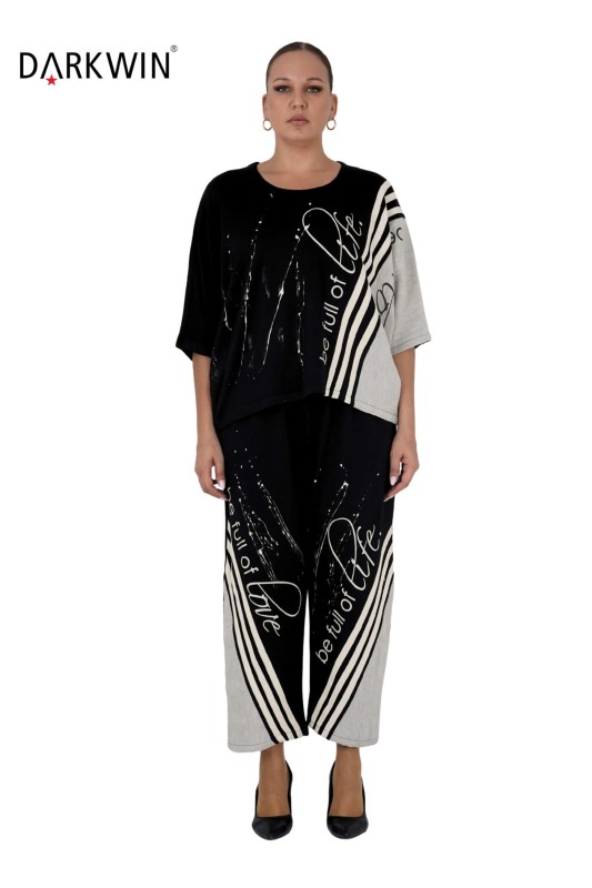 9700 DARKWIN BLUZ-PANTOLON SIYAH - Thumbnail