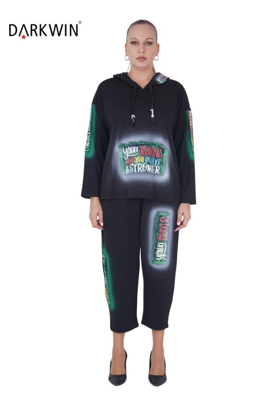 9703 DARKWIN BLUZ-PANTOLON SIYAH - Thumbnail