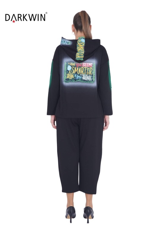 9703 DARKWIN BLUZ-PANTOLON SIYAH - Thumbnail