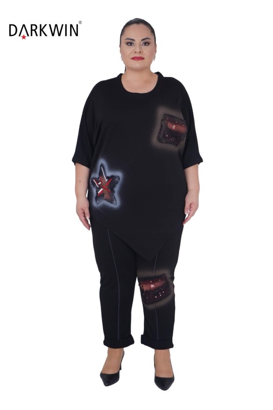 DARKWIN - 9704 DARKWIN BLUZ-PANTOLON SIYAH DARKWIN - 9704 DARKWIN BLUZ-PANTOLON SIYAH