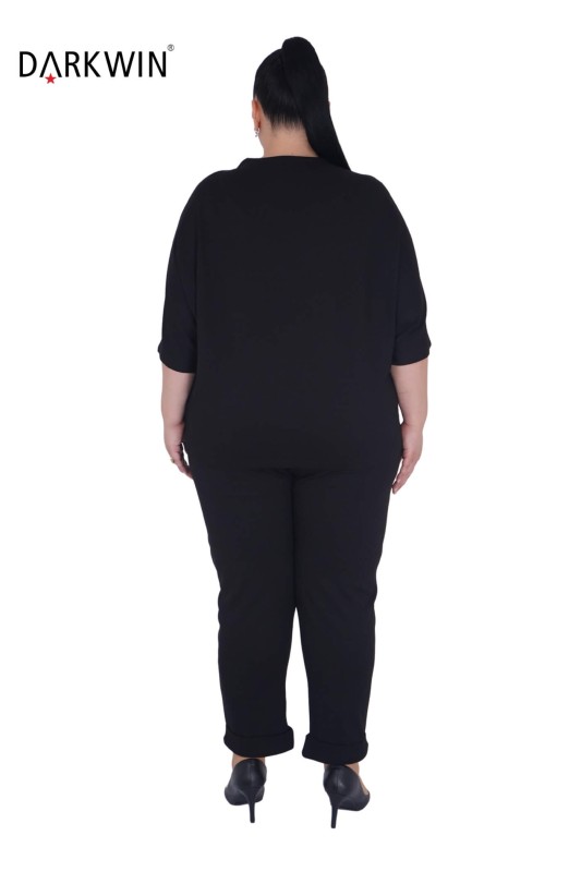 9704 DARKWIN BLUZ-PANTOLON SIYAH - Thumbnail