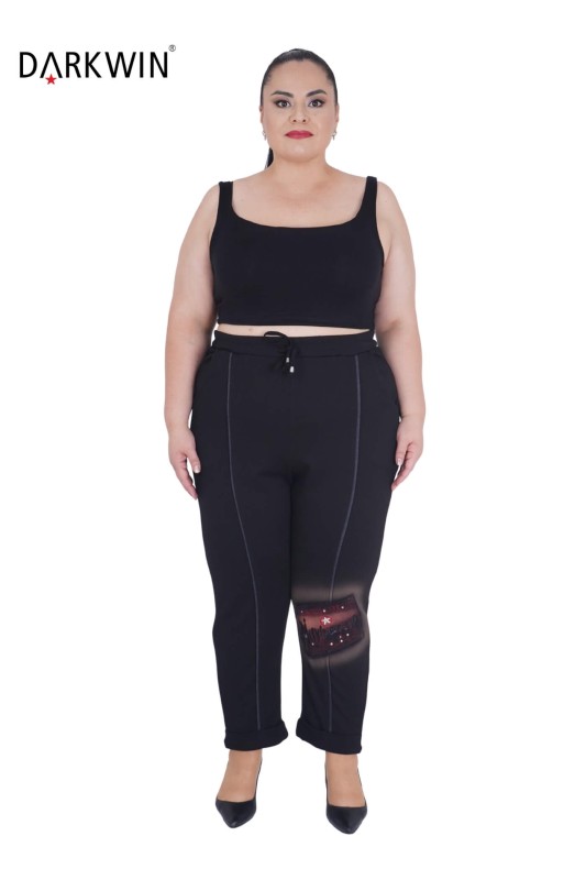 9704 DARKWIN BLUZ-PANTOLON SIYAH - Thumbnail