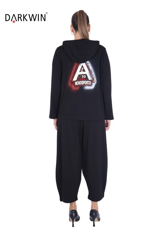 9705 DARKWIN BLUZ-PANTOLON SIYAH - Thumbnail