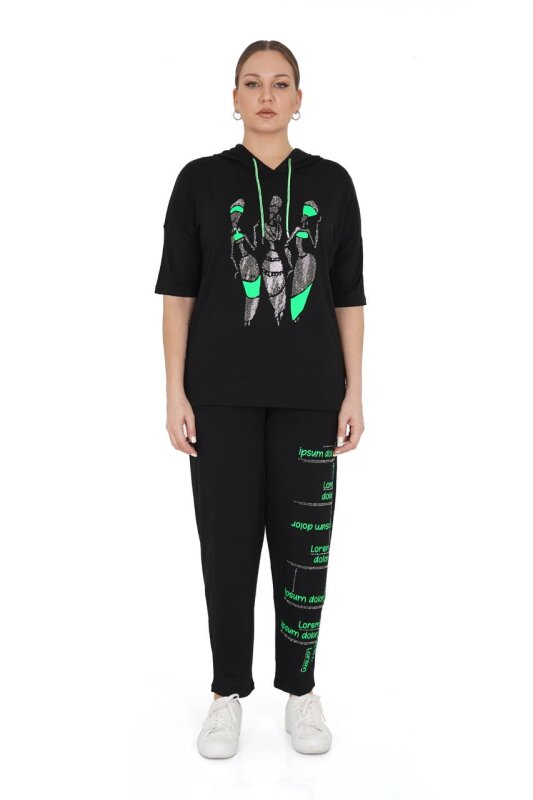 9707 DARKWIN BLUZ-PANTOLON SIYAH - 4