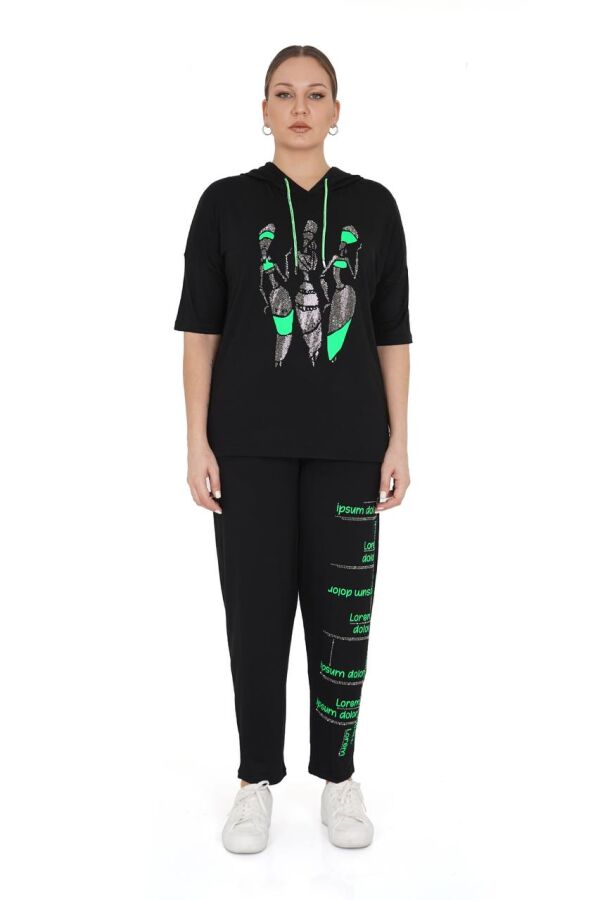 9707 DARKWIN BLUZ-PANTOLON SIYAH - 4